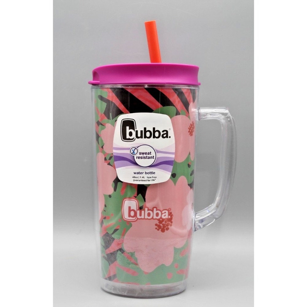 Bubba Envy S Pink Sorbet Hibiscus 48 oz Acrylic Tumbler Mug Straw Handle NEW